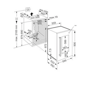 Liebherr Edelstahlrahmen Mit Griff Für EWTdf1653 / Art.Nr. 990157700 2 Liebherr Edelstahlrahmen Mit Griff Für EWTdf1653 / Art.Nr. 990157700 - Image 2