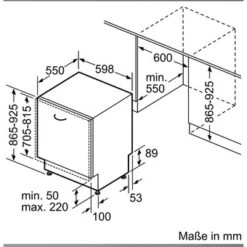 Neff S255HBX01D - N 50, VOLLINTEGRIERBAR, 60 CM, XXL 15 Neff S255HBX01D - N 50, VOLLINTEGRIERBAR, 60 CM, XXL -Haushalt Geschäft BSH 86 Variosharnier