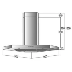 Baumann Capella - Eckhaube, 90 X 90 Cm -Haushalt Geschäft Capella90 Zg