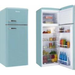Amica DTR 374 190 T - Kühl-/Gefrierkombination, 144 Cm Höhe, Ice Blue