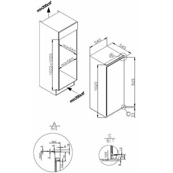 Amica EKSS 361 215 - Einbau-Kühlschrank Mit Gefrierfach, 102 Cm, Schlepptür 2 Amica EKSS 361 215 - Einbau-Kühlschrank Mit Gefrierfach, 102 Cm, Schlepptür - Image 2
