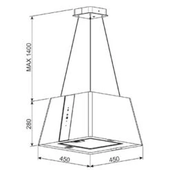 Baumann Eva - Umluft-Inselhaube Im Lampendesign -Haushalt Geschäft EVA m
