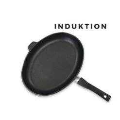Lieblingspfanne Fischpfanne Oval 38,5×28 Cm , INDUKTION Aluminium Guss Antihaft