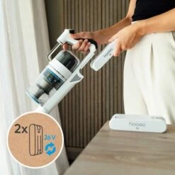 Hoogo S6- 2 In 1 Hand- & Stielsauger, Beutellos, 400W, 45min., 2 Wechselbare Akkus -Haushalt Geschäft Hoogo S6 9