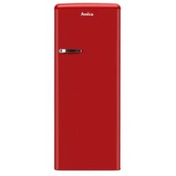 Amica KSR 364 150 R - Kühlschrank Im Retro Design Mit Gefrierfach, 144 Cm Höhe, Rot