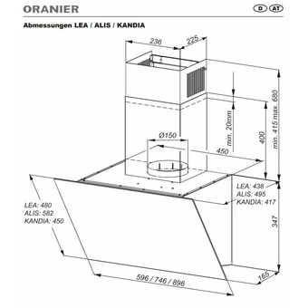 Oranier Alis 75 S - Kopffrei-Wandhaube, 75 Cm 3 Oranier Alis 75 S - Kopffrei-Wandhaube, 75 Cm - Image 3
