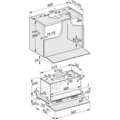 Miele DAS 4640 Transparentes Glas - Flachpaneel-Dunstabzugshaube, 60cm -Haushalt Geschäft MieleDAS4640 2