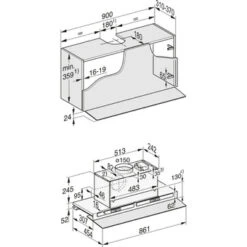Miele DAS 4940 Transparentes Glas - Flachpaneel-Dunstabzugshaube, 90cm -Haushalt Geschäft MieleDAS4940 2