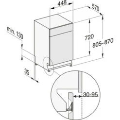 Miele G 5740 SCU SL Brillantweiß- Multiflex Besteckschublade, Geschirrspüler 45cm 9 Miele G 5740 SCU SL Brillantweiß- Multiflex Besteckschublade, Geschirrspüler 45cm -Haushalt Geschäft MieleEinbauSkizze45cmUnterbau 1