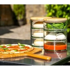 Ooni Stapelgefäß-Set - Glas Mit Bambusdeckel, Spülmaschinenfest 6 Ooni Stapelgefäß-Set - Glas Mit Bambusdeckel, Spülmaschinenfest -Haushalt Geschäft OoniStapelgefaessSet 2