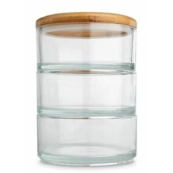 Ooni Stapelgefäß-Set - Glas Mit Bambusdeckel, Spülmaschinenfest