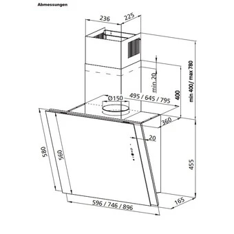 Oranier Davara 90 S - 90cm Kopffrei Wandhaube 2 Oranier Davara 90 S - 90cm Kopffrei Wandhaube - Image 2