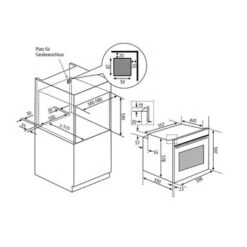 Oranier EBP9872 - Selbstreinigungs-Einbaubackofen 60cm, XL-Backraum 7 Oranier EBP9872 - Selbstreinigungs-Einbaubackofen 60cm, XL-Backraum -Haushalt Geschäft OranierEBP9872 Einbauskizze
