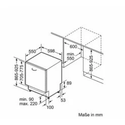 Neff S255EAX08E - Geschirrspüler Vollintegrierbar, 60 Cm, XXL 11 Neff S255EAX08E - Geschirrspüler Vollintegrierbar, 60 Cm, XXL -Haushalt Geschäft S255EAX08E Skizze