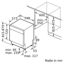 Siemens SN15ZC80CS- Unterbaugeschirrspüler, 60cm, Black Inox 9 Siemens SN15ZC80CS- Unterbaugeschirrspüler, 60cm, Black Inox -Haushalt Geschäft SN13uS15 GS Skizze 1