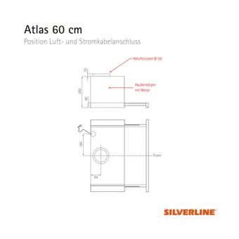 Silverline Atlas ATF 620 E - Flachschirmhaube - Edelstahl, 60 Cm 3 Silverline Atlas ATF 620 E - Flachschirmhaube - Edelstahl, 60 Cm - Image 3
