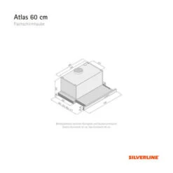 Silverline Atlas ATF 620 E - Flachschirmhaube - Edelstahl, 60 Cm 7 Silverline Atlas ATF 620 E - Flachschirmhaube - Edelstahl, 60 Cm -Haushalt Geschäft SilverlineAtlasATF620E Skizze