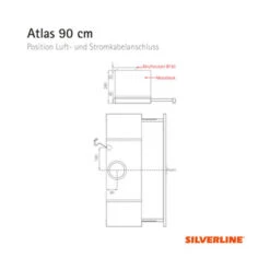 Silverline Atlas ATF 920 E - Flachschirmhaube - Edelstahl, 90 Cm -Haushalt Geschäft SilverlineAtlasATF920E Skizze 1