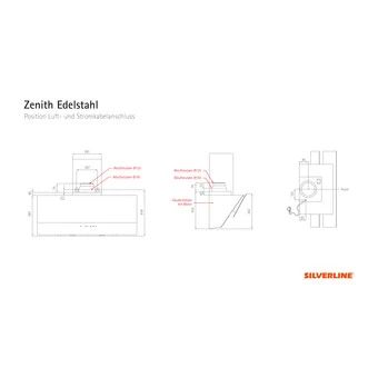 Silverline Zenith Edelstahl ZEW 800 WE, 80cm, Kopffrei, Edelstahl/Weißglas 2 Silverline Zenith Edelstahl ZEW 800 WE, 80cm, Kopffrei, Edelstahl/Weißglas - Image 2