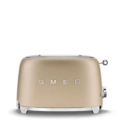 Smeg TSF01CHMEU - 50‘s Retro Style, 2-Schlitz-Toaster, Kompakt, Gold, Matt