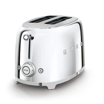 Smeg TSF01SSEU - 50‘s Retro Style, 2-Schlitz-Toaster, Kompakt, Chrom -Haushalt Geschäft TSF01SSEU