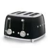 Smeg TSF03BLEU - 50`s Retro Style 4-Schlitz-Toaster, Schwarz