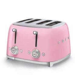 Smeg TSF03PKEU - 50`s Retro Style 4-Schlitz-Toaster, Cadillac Pink