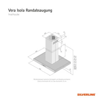 Silverline Vera Isola Randabsaugung (VEBI900EA) - Inselhaube, 90 Cm 2 Silverline Vera Isola Randabsaugung (VEBI900EA) - Inselhaube, 90 Cm - Image 2