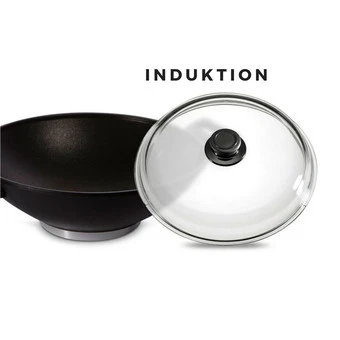 Lieblingspfanne WOK 32cm Inkl. Glasdeckel Aluminium Guss Antihaft INDUKTION 2 Lieblingspfanne WOK 32cm Inkl. Glasdeckel Aluminium Guss Antihaft INDUKTION - Image 2