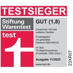 Siemens WM14N2EP2 - Frontlader, 7 Kg, 1400 U/min., 55 Cm Tief 14 Siemens WM14N2EP2 - Frontlader, 7 Kg, 1400 U/min., 55 Cm Tief -Haushalt Geschäft WM14N2EP2 Testergebnisse 600x600px 1