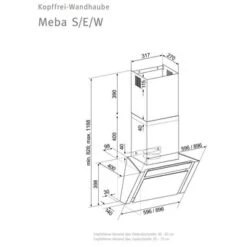 Oranier Meba 90 W / 90cm, Weiß, Kopffrei -Haushalt Geschäft meba masse 1