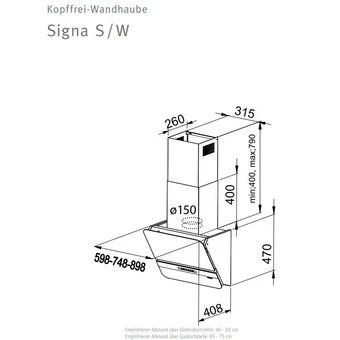 Oranier Signa 90 W / 90cm, Kopffrei, Weiß 2 Oranier Signa 90 W / 90cm, Kopffrei, Weiß - Image 2